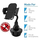 Macally Adjustable Automobile Cup Holder Phone Mount for iPhone Xs XS Max XR X 8 8+ 7 7 Plus 6s Plus 6s SE Samsung Galaxy S10 S10E S9 S9+ S8 S7 Edge S6 Note 5, Xperia, iPod, Smartphone, GPS (MCUPMP)