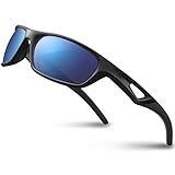 RIVBOS Polarized Sports Sunglasses Driving Glasses for Men Women Tr90 Unbreakable Frame for Cycling Baseball Running Rb831 (Black&Black Mirror Lens)