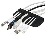 Heaviest Cable Organizer on the Market! Compact and Weighted Desktop Cord Holder and Cable Organizer, Eco-Friendly Silicone, No Bad Smell, Bundled with 4 Reusable Cable Ties! (Black)