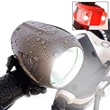 Bright Eyes Newly Upgraded and Fully Waterproof 1200 Lumen Rechargeable Mountain, Road Bike Headlight, 6400mAh Battery (Now 5+ Hours on Bright Beam). Free Diffuser Lens/TAILLIGHT (Silver-Gray)
