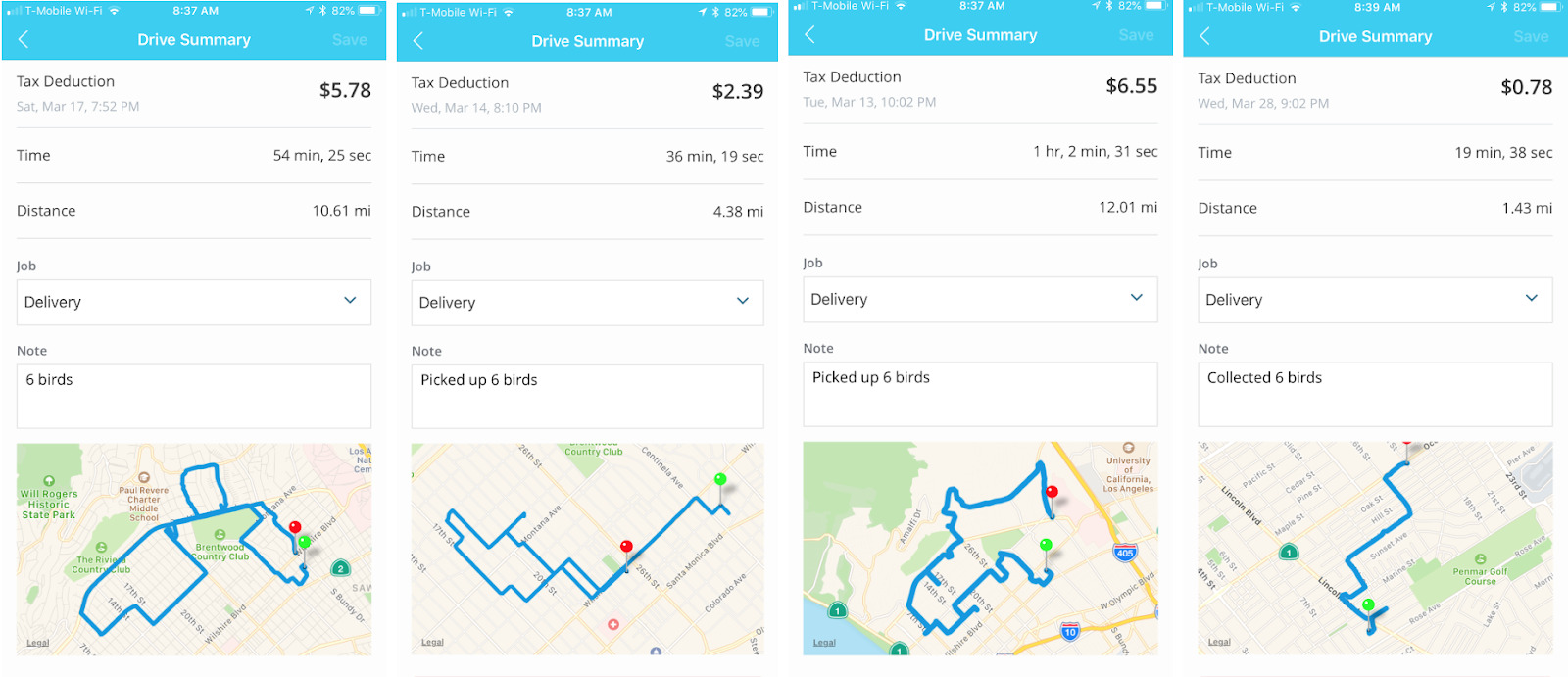 Bird charger routes