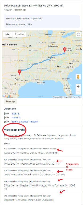 CitizenShipper Rideshare Tool screenshot
