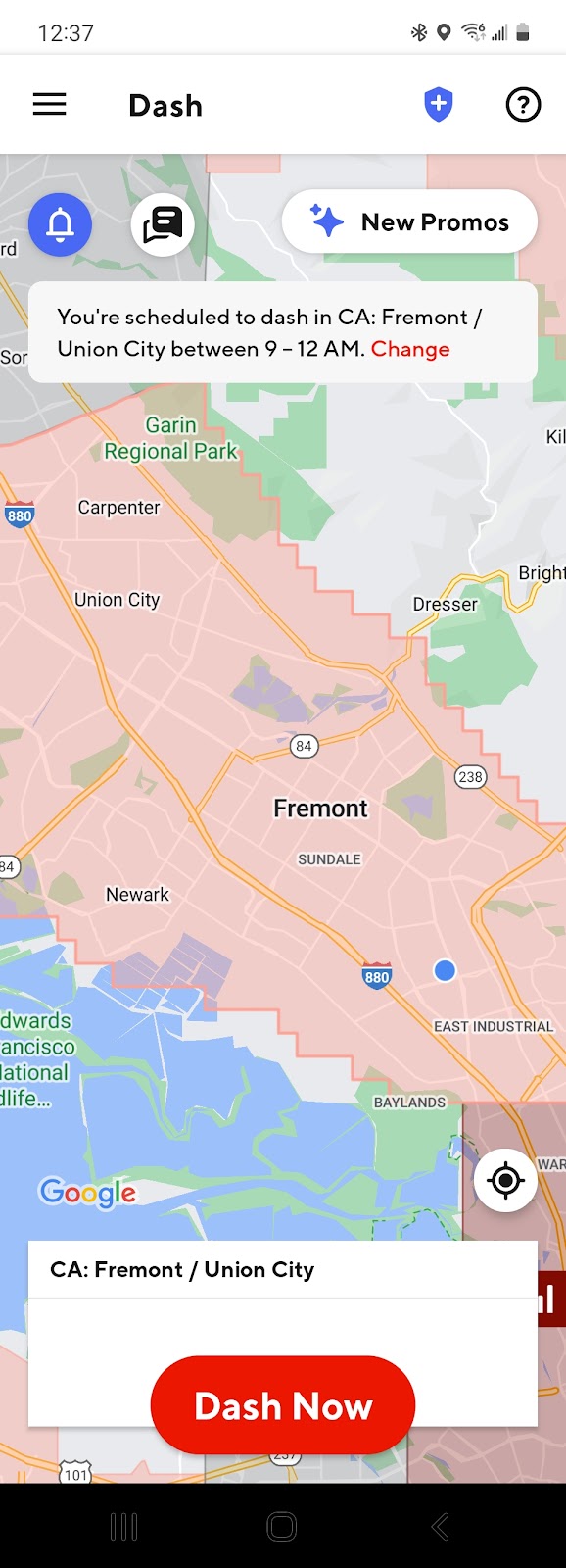 doordash busy areas in the app