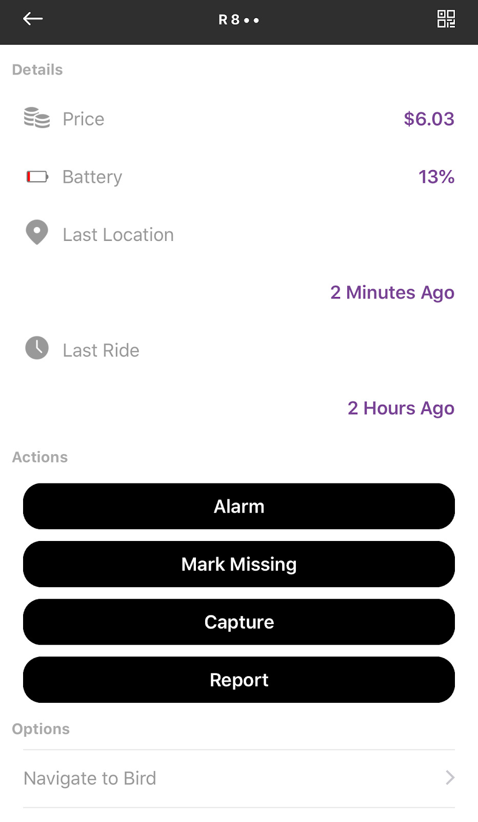 Image of driver navigating to Bird scooter