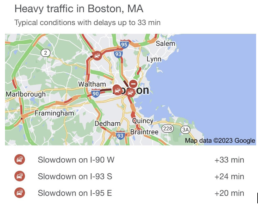 heavy traffic in boston for uber drivers