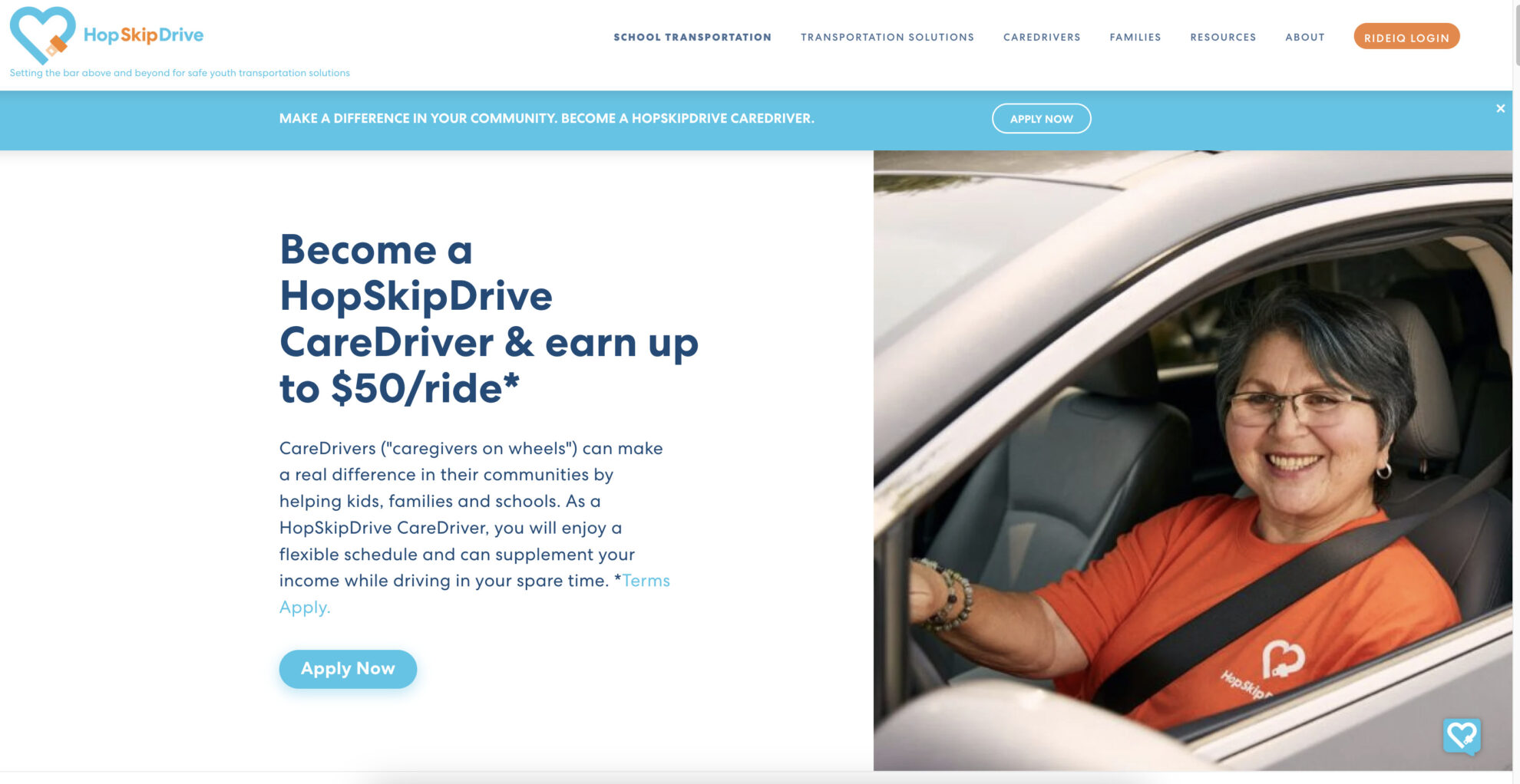 hopskipdrive homepage