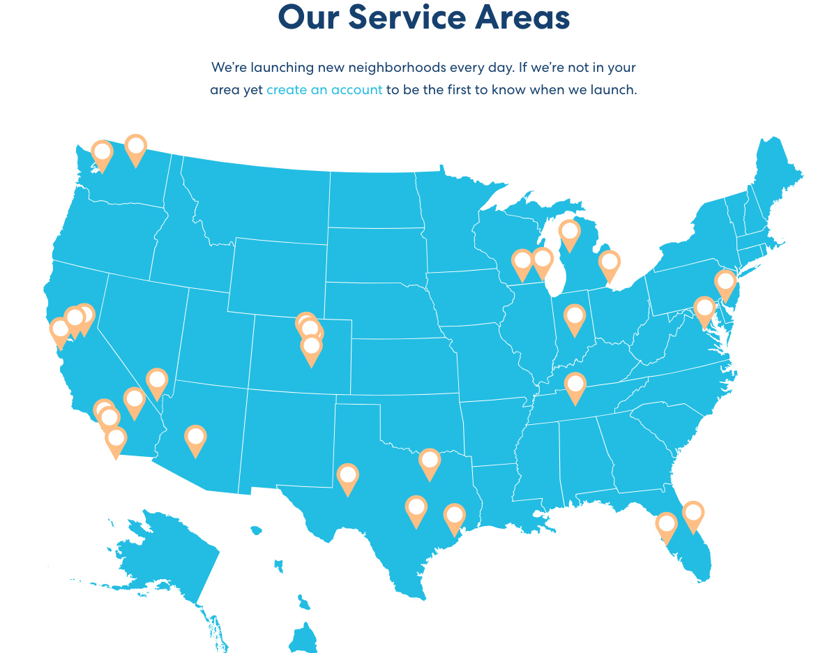 hopskipdrive service areas