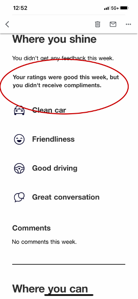 Complaining about drivers having no rider feedback