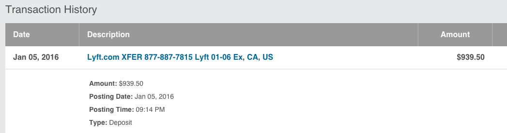 Lyft Express Pay Ally Bank Statement