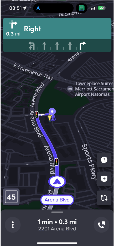 Lyft GPS Screenshot