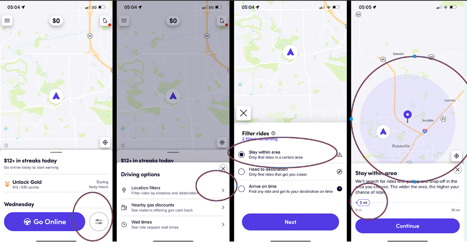 set the destination filter with lyft