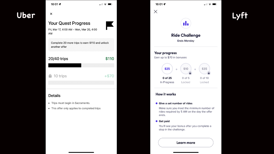 Uber vs Lyft Recent Bonus Offers